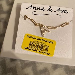 $5/Anna & Ava Gold A Pendant Necklace NWT